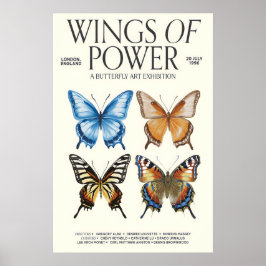 Poster Cartaz do Exposição de Arte de Borboleta 'Asas do 
