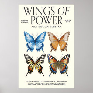 Poster Cartaz do Exposição de Arte de Borboleta 'Asas do