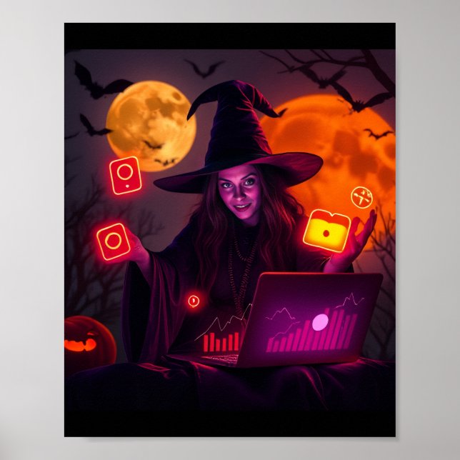 Poster Cartaz do Feiticeiro de Marketing de Halloween – A (Frente)