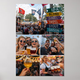 Poster Cartaz do Festival de Cerveja Belga Alegria com Am