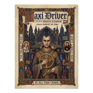 Póster Cartaz do Filme Táxi Motorista Arte Gótica