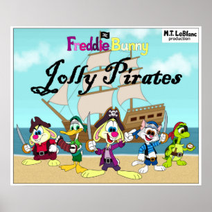 Poster cartaz do Freddie Bunny Jolly Pirates