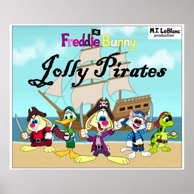 Poster cartaz do Freddie Bunny Jolly Pirates (Frente)