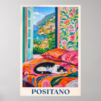 Cartaz do Gato de Positano, Vista da Janela da Cos