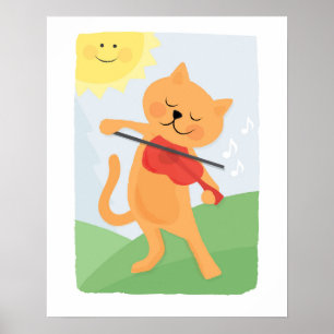 Póster Cartaz do Gato e o Violino