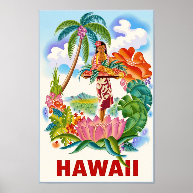 Poster cartaz do Havaí (Frente)