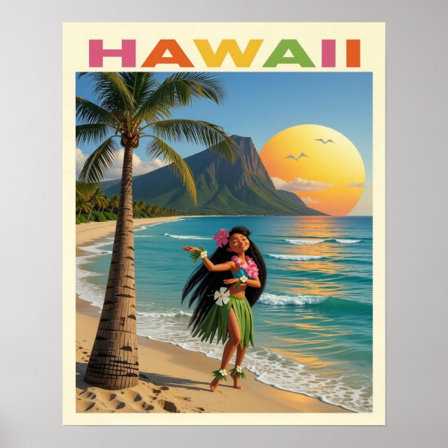 Poster Cartaz do Havaí (Frente)