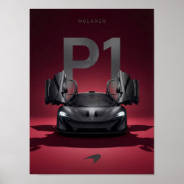 Poster Cartaz do Hipercarro McLaren P1 - Supercarro Preto