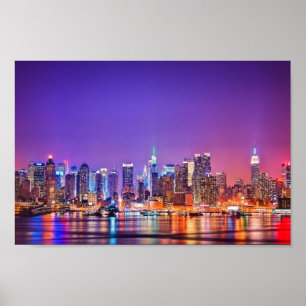 Poster Cartaz do Horizonte de Nova York (Cor)