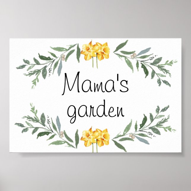 Poster Cartaz do jardim da Mamãe (Frente)