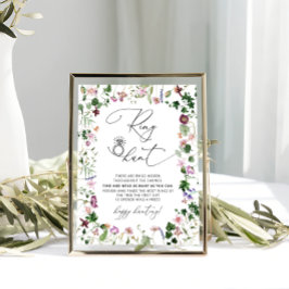 Poster Cartaz do Jogo de Caça ao Anel Floral Elegante par