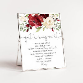 Poster Cartaz do jogo floral burgundy put a ring on it