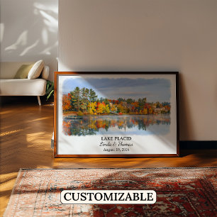 Poster Cartaz do Lago Placid Nova York, Aquarela, Persona