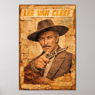 Poster Cartaz do Lee Van Cleef com um Revólver