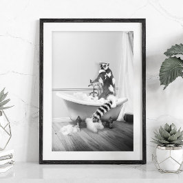 Poster Cartaz do Lêmure na banheira