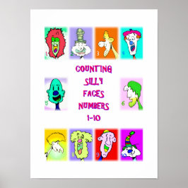 Poster Cartaz do Livro #1: Números 1-10 das Carinhas Boba