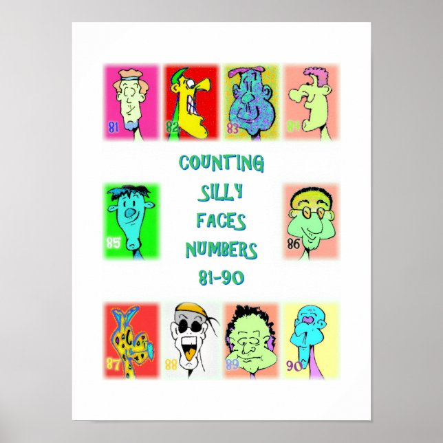 Poster Cartaz do Livro Contando Rostos Bobos #9: Números  (Frente)