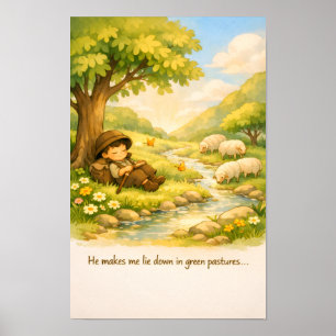 Poster Cartaz do Livro de Histórias do Salmo 23 Arte pa