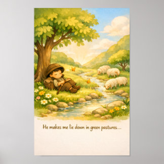 Poster Cartaz do Livro de Histórias do Salmo 23 | Arte pa