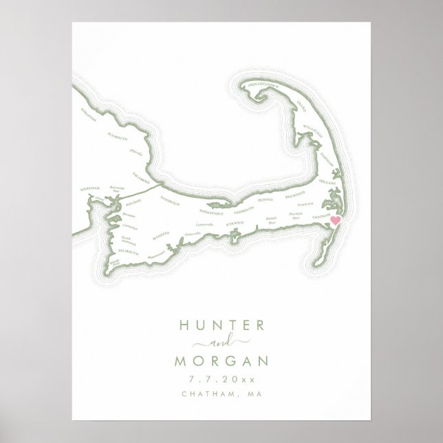 Poster Cartaz do Livro de Visitas de Casamento do Chatham (Frente)