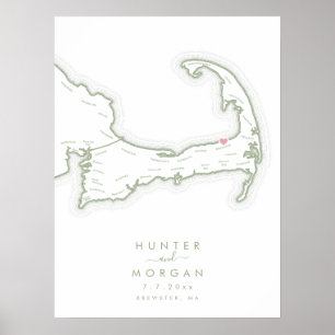Poster Cartaz do Livro de Visitas do Casamento do Ocean E