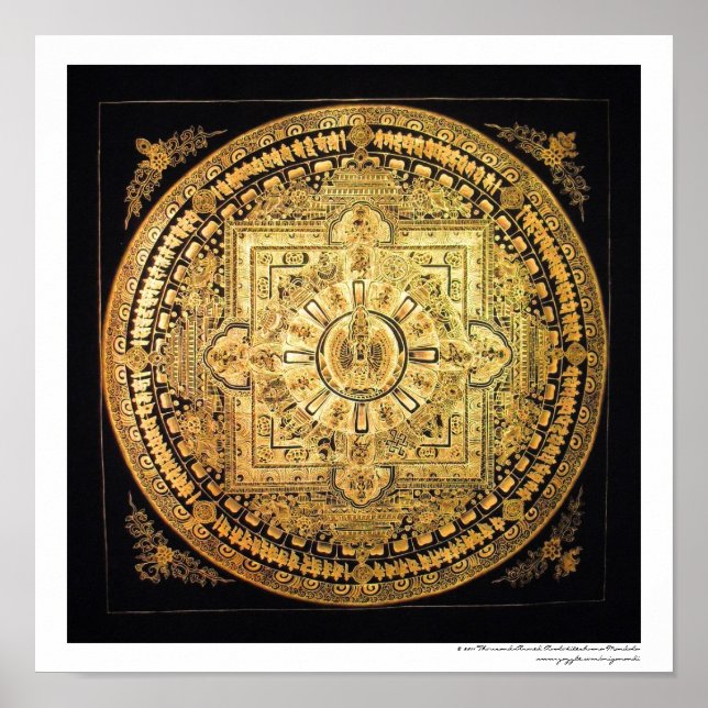 Póster Cartaz do Mandala do Avalokiteshvara de Mil Braços (Frente)