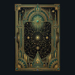 Poster Cartaz do Mapa Celeste Estelar Art Déco | Dourado<br><div class="desc">Contemple o infinito com o pôster do Mapa Estelar "Aura Celestial". Esta obra de arte magistralmente detalhada apresenta uma brilhante explosão estelar central conectada a uma complexa teia de constelações desenhadas à mão e órbitas planetárias. O mapa celestial está inserido dentro de uma grandiosa moldura Art Déco simétrica, apresentando torres...</div>