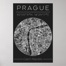 Cartaz do Mapa da Cidade de Carvão de Praga – Arte