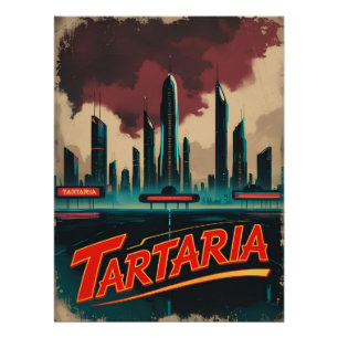 Póster Cartaz do Mapa da Teoria da Conspiração de Tartári