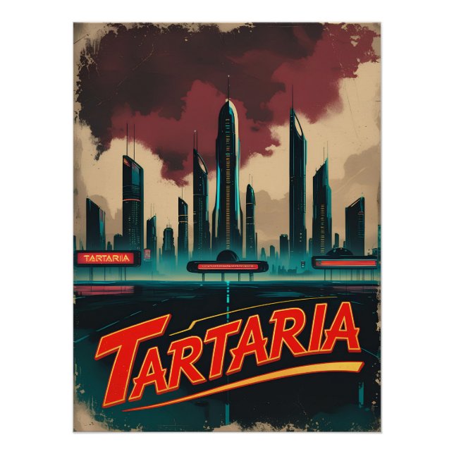 Póster Cartaz do Mapa da Teoria da Conspiração de Tartári (Frente)