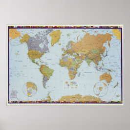 Poster Cartaz do Mapa do Mundo Moderno