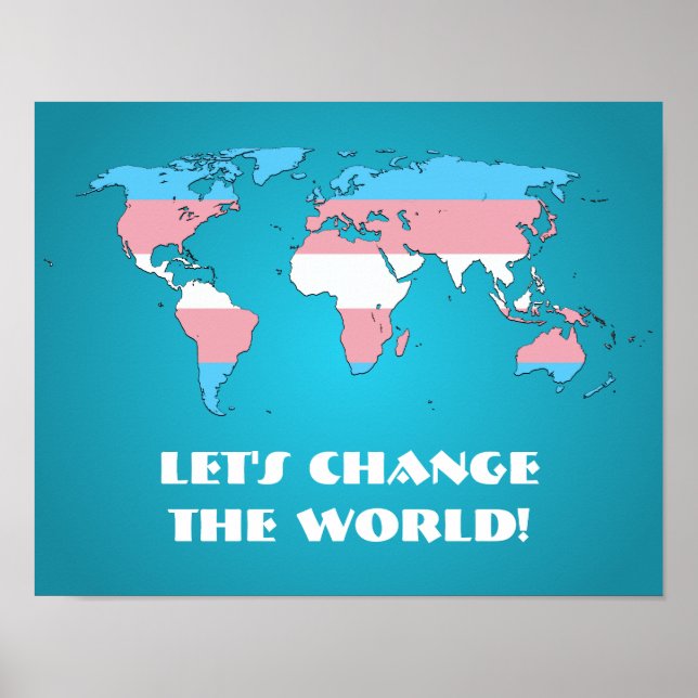 Poster Cartaz do mapa mundial do orgulho transgênero (Frente)