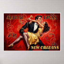 Poster cartaz do Mardi Gras Nova Orleans