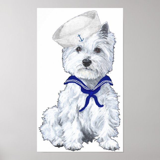 Póster Cartaz do Marinheiro Westie (Frente)