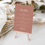 Poster Cartaz do Menu Calliografia Terracotta Drinks<br><div class="desc">Este cartaz de cardápio de bebidas de terracota caligrafia é perfeito para um casamento rústico. O design simples e elegante apresenta a tipografia de scripts clássicos e de rico.</div>