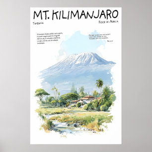 Poster Cartaz do Monte Kilimanjaro Tanzânia África