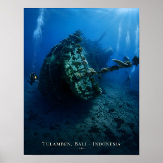 Poster Cartaz do Naufrágio de Tulamben Bali