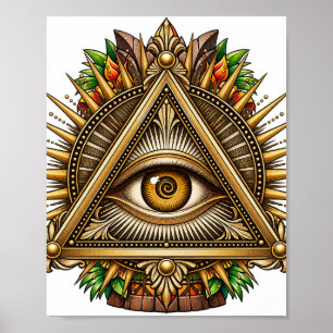 Poster Cartaz do Olho em Ouro Antigo