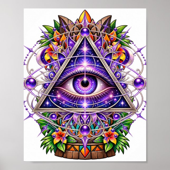 Poster Cartaz do Olho Lunar Violeta (Frente)