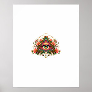 Poster Cartaz do Olho Mosaico Floral