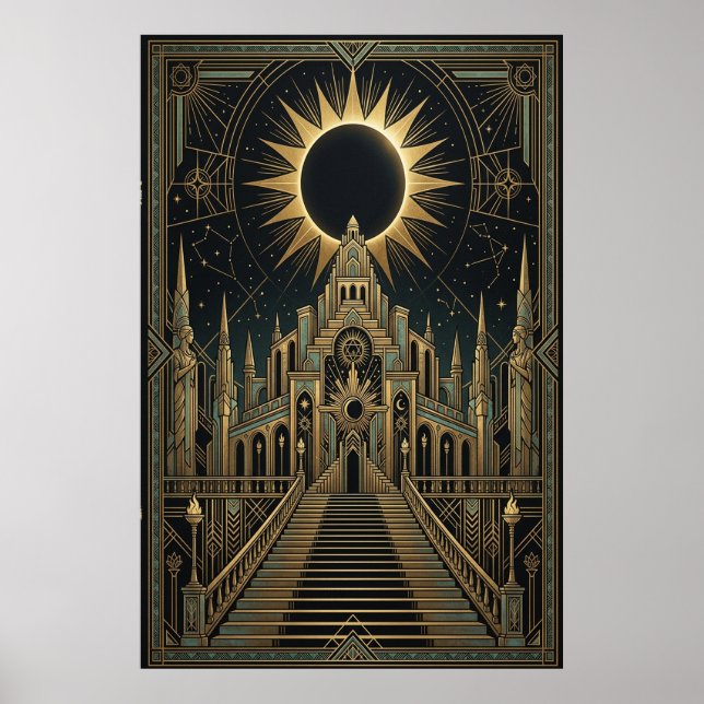 Poster Cartaz do Palácio do Eclipse Total Art Déco | Dour (Frente)