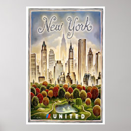 Poster Cartaz do Parque Central de Nova York Arte Unida I