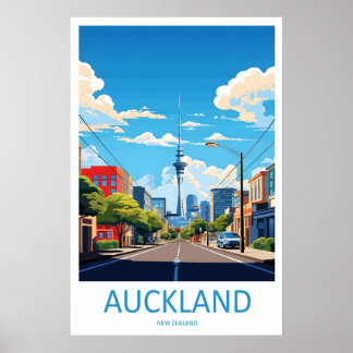 Poster Cartaz do Parque de Viagens de Auckland Esqui Naci