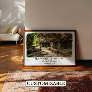 Poster Cartaz do Parque Estadual Hocking Hills Ohio, Aqua