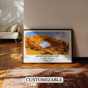 Poster Cartaz do Parque Nacional Arches Utah, Aquarela