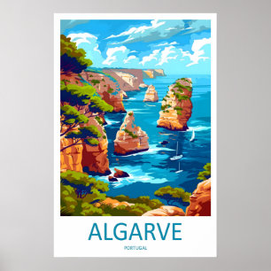 Poster Cartaz do Parque Nacional do Algarve Viagem Esqui 