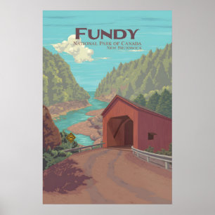 Poster Cartaz do Parque Nacional Fundy Nova Brunswick Can
