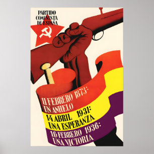 Poster Cartaz do Partido Comunista da Guerra Civil Espanh