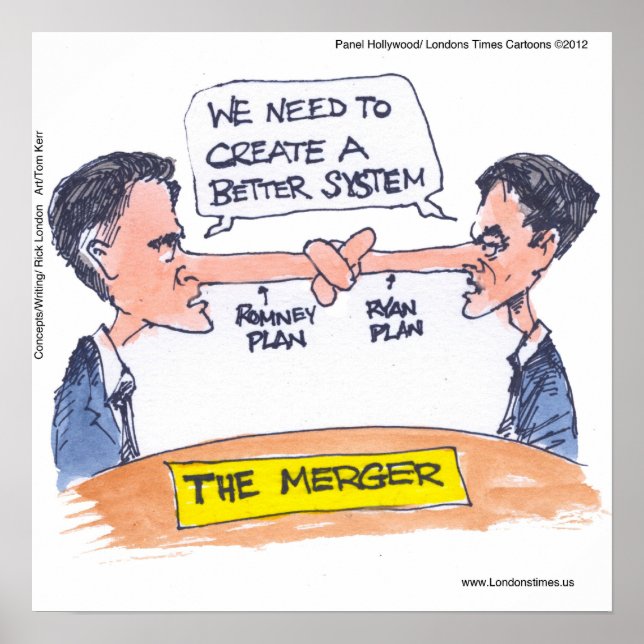 Póster Cartaz do Pinóquio da Fusão Romney Ryan (Frente)