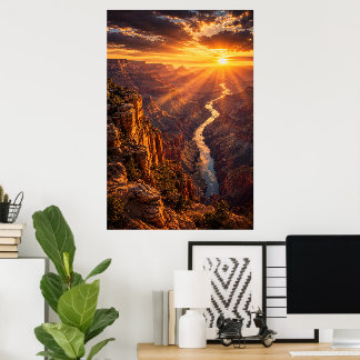 Poster Cartaz do pôr do sol cinematográfico do Grand Cany